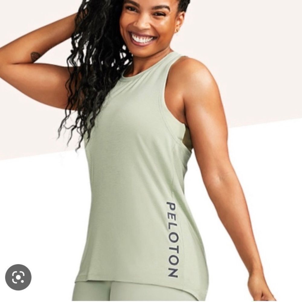 Peloton twist back tank sage green